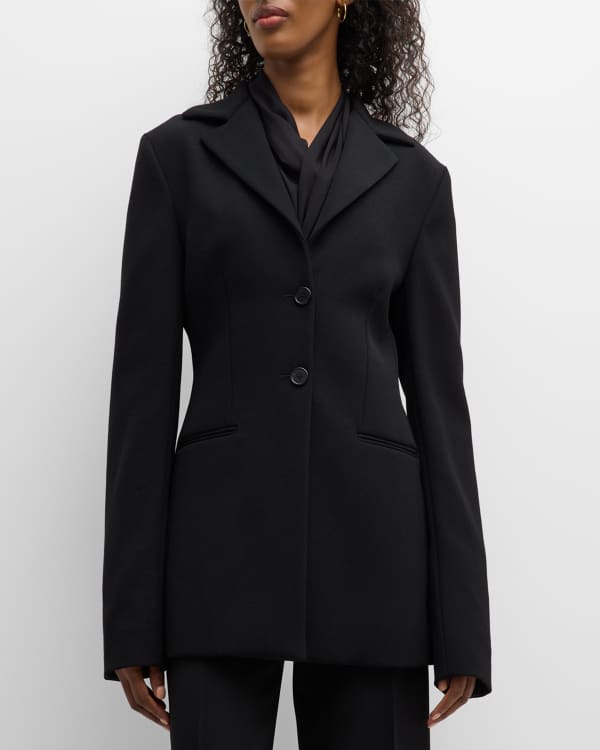 Max Mara Ofride Pinstripe Double Breasted Blazer Neiman Marcus