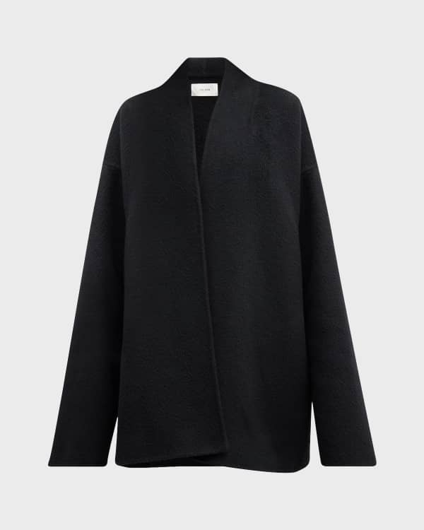 Club Monaco Eldise Leather Trim Wool Coat Neiman Marcus