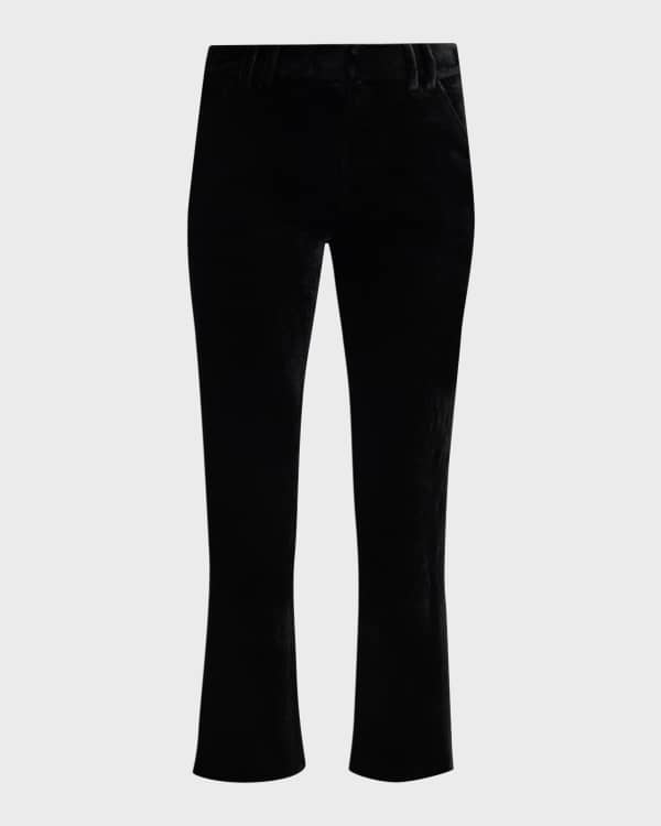 Yves Saint Laurent High Waist Crushed Stretch Velvet Skinny Pants