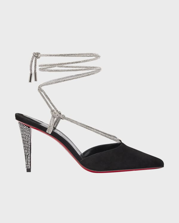Christian Louboutin Fliketta Patent 100mm Red Sole Ankle Wrap Pump