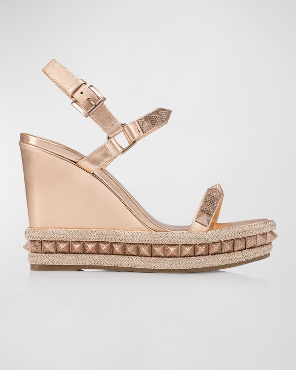 Valentino Garavani Rockstud Metallic Wedge Espadrille Sandals | Neiman ...