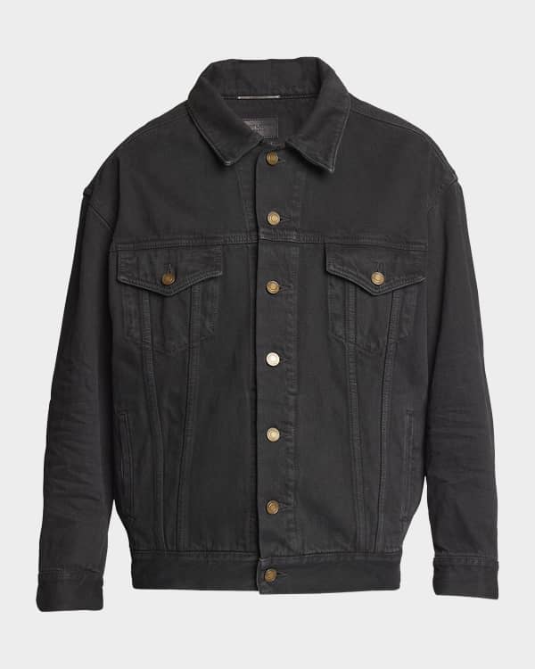 Saint laurent corduroy collar denim jacket sale