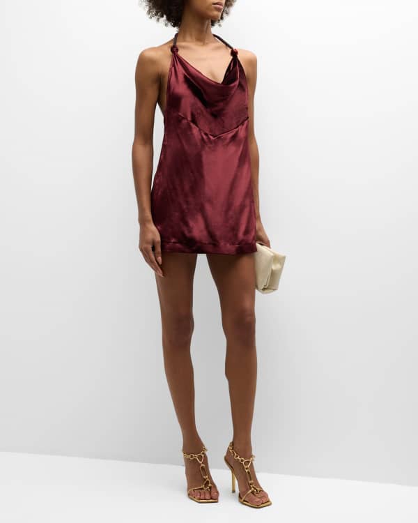 Satin Halter Mini Slip Dress