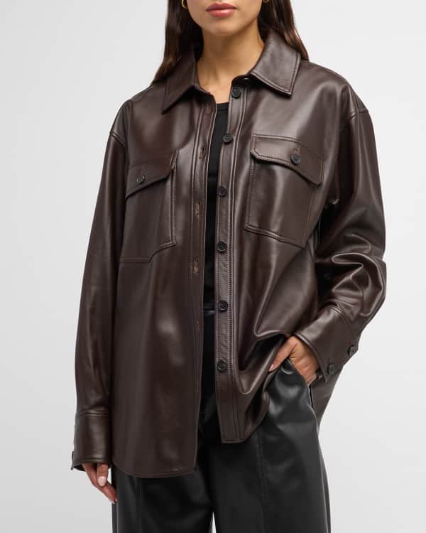 Badgley mischka collarless leather jacket new arrivals