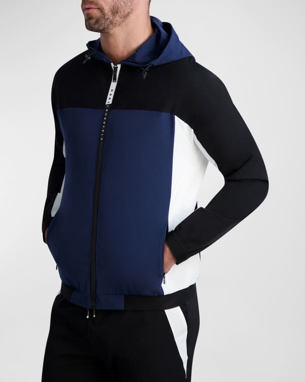 Lacoste Paris Jacquard Monogram Zipped Sweatshirt Navy Blue
