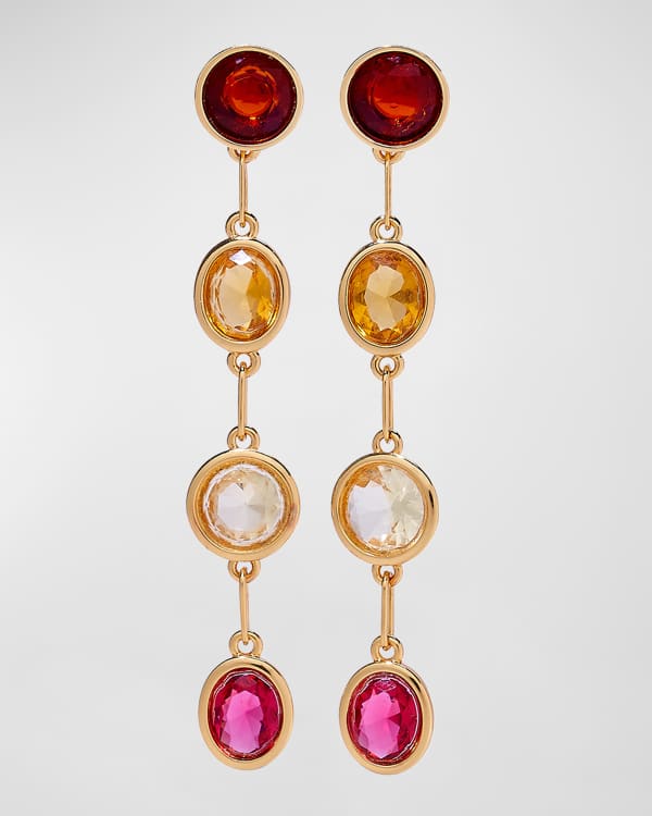 Siena Jewelry 14K Yellow Gold Kyanite, Ruby and Diamond Earrings
