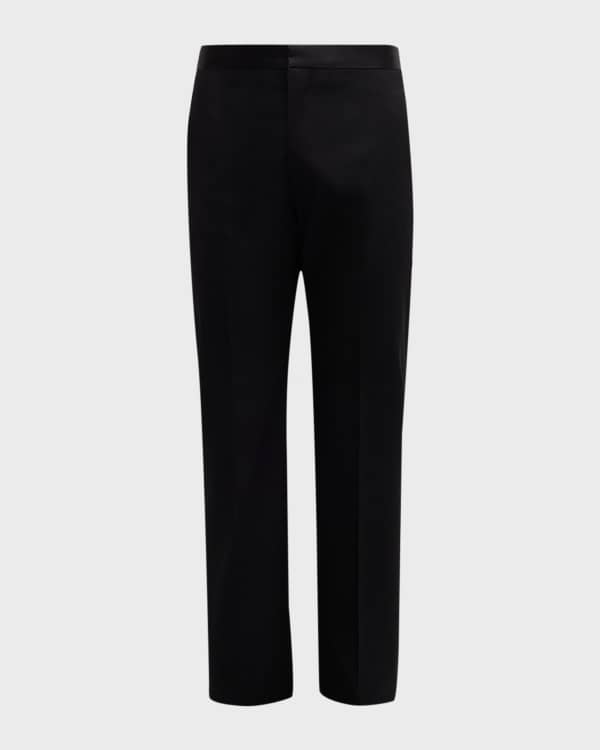 Burberry Men's Pleated Leather Pants - Bergdorf Goodman