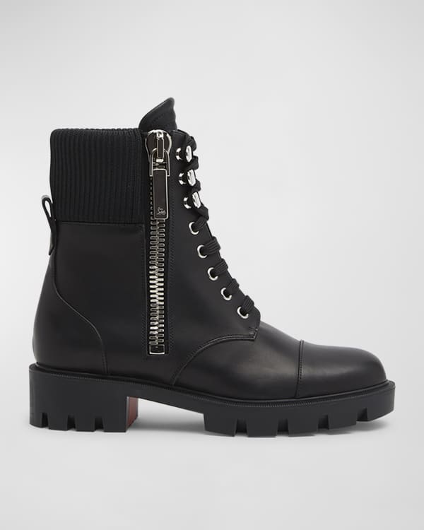 セール商品が満載 Pocket Zip Leather Prada Combat Marcus Neiman | Booties 靴