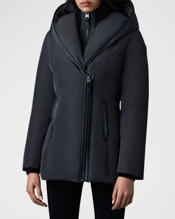 Vince Hooded Zip-Front Puffer Jacket | Neiman Marcus
