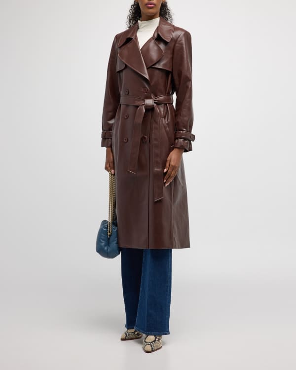 Shop Alice + Olivia Nevada Vegan Leather Trench Coat