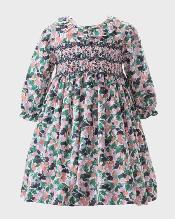Ruffle Girls Spaghetti Smock Hawaiian Dress
