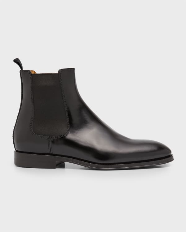 Santoni Men's Racy Leather Chelsea Boots | Neiman Marcus