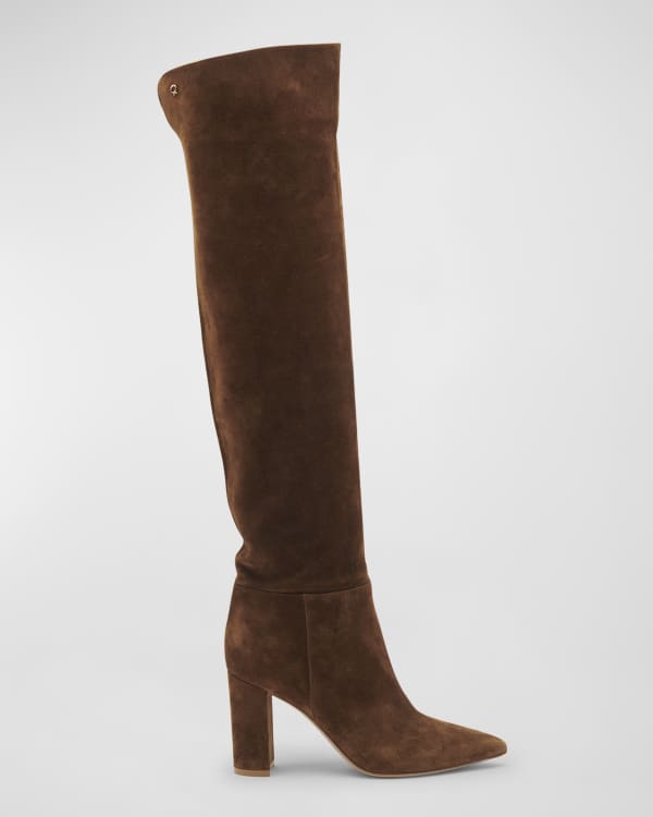 Gianvito Rossi Hiroko Stretch Over-The-Knee Split Boots | Neiman Marcus