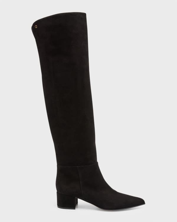 Gianvito Rossi Hiroko Stretch Over-The-Knee Split Boots | Neiman Marcus