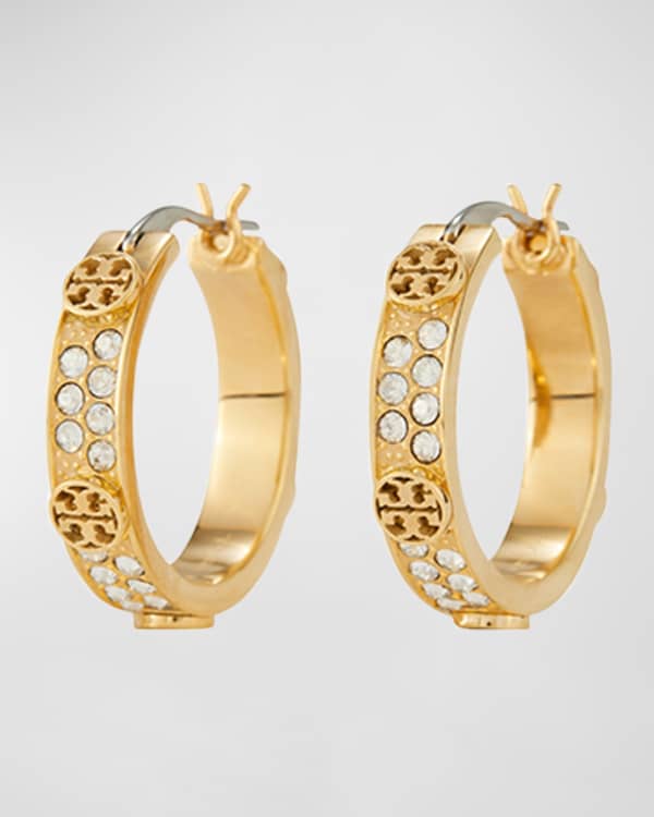 Tory Burch Miller Stud Hoop Earrings | Neiman Marcus