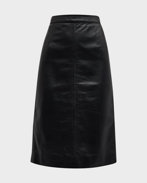 Vince leather hotsell pleated skirt