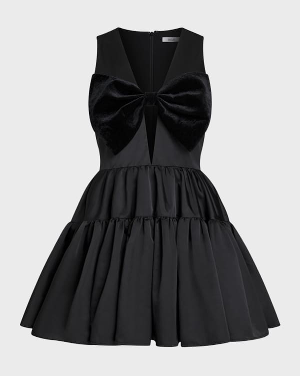 Lace Trim Backless Fit & Flare Dress