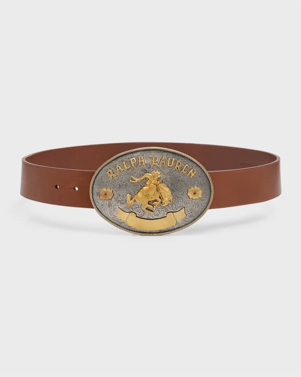 Ralph Lauren Collection RL Western Soft Lux Leather Belt | Neiman Marcus