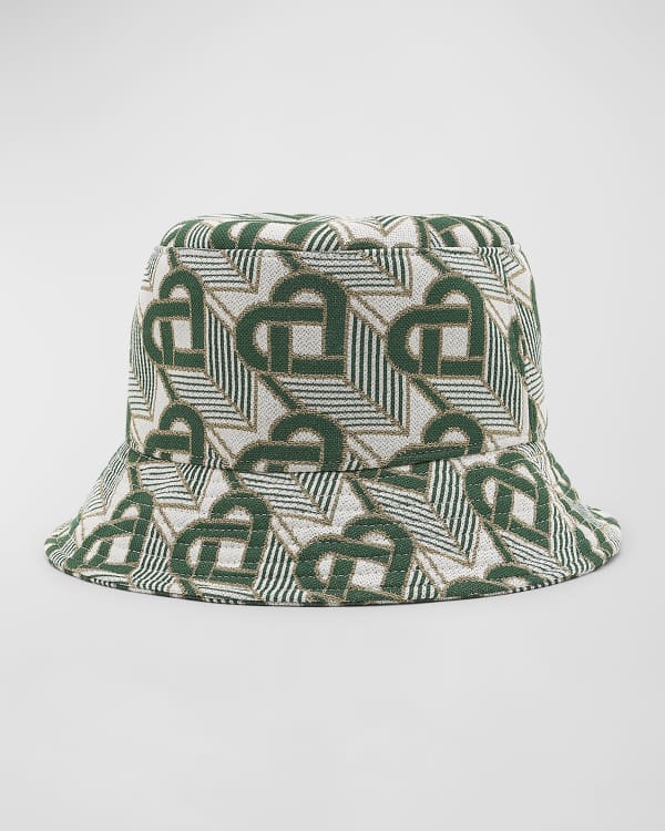 Burberry Monogram Print Bucket Hat in Charcoal