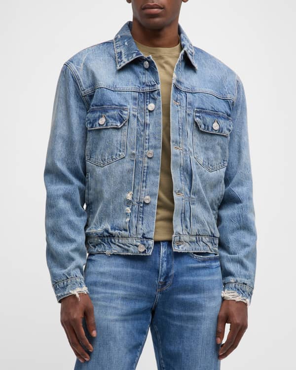 Helmut Lang Men's Inside-Out Denim Trucker Jacket | Neiman Marcus