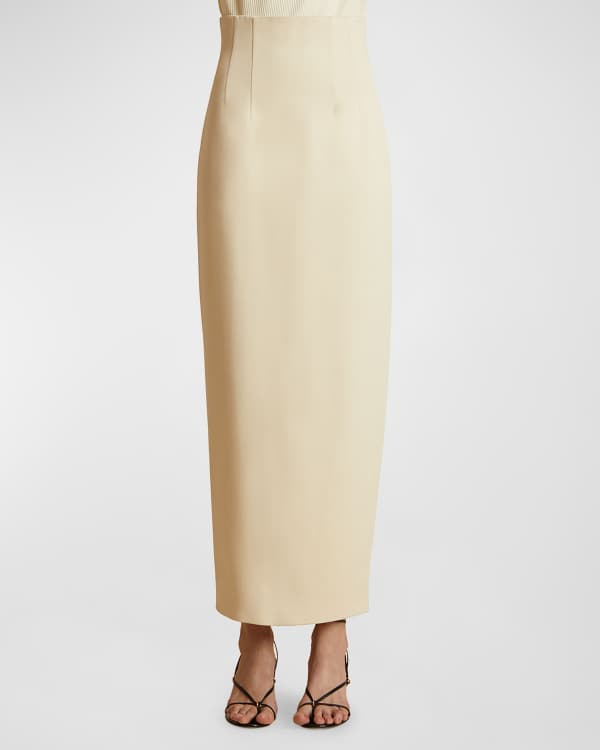 High-rise suede pencil skirt in beige - Tom Ford