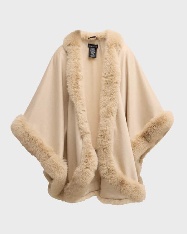 Sofia Cashmere Paisley Cashmere Leather Cape Neiman Marcus