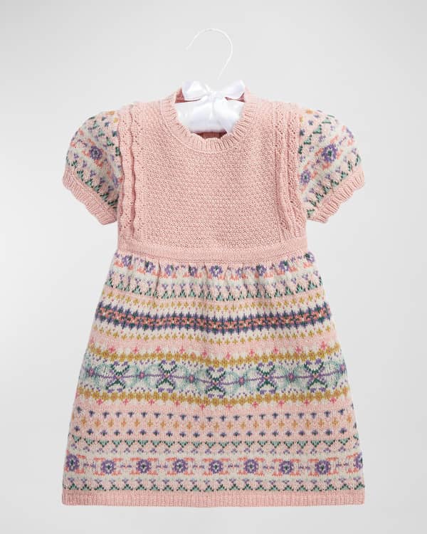 Florence Eiseman Girl's Flower-Embroidered Plaid Seersucker Dress with ...