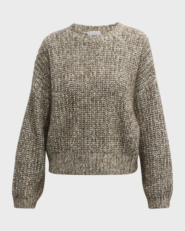 Brunello Cucinelli crew-neck open-knit jumper - Green