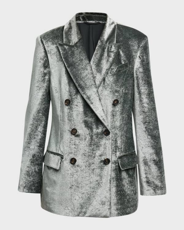 CALVIN KLEIN 205W39NYC Double Breasted Check Virgin Wool Blazer