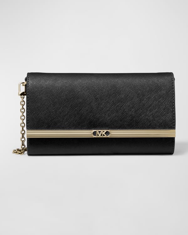 MICHAEL Michael Kors Berkley Large Leather Clutch Bag Black