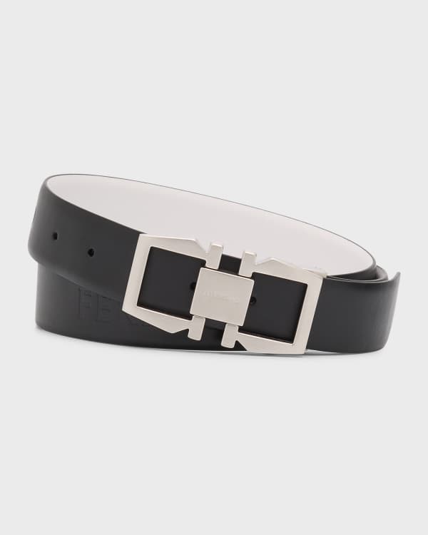 Ferragamo Men's Reversible Double-Gancini Leather Belt