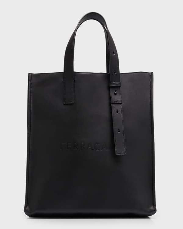 Mens black leather tote hot sale