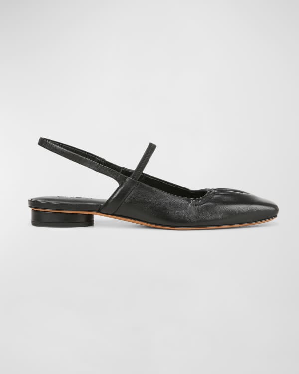 Vince Lex Leather Asymmetrical Ballerina Flats | Neiman Marcus