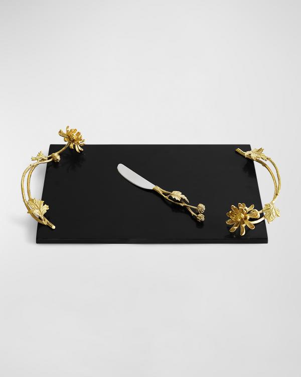 Michael Aram Gold Orchid Cheese Board & Knife | Neiman Marcus