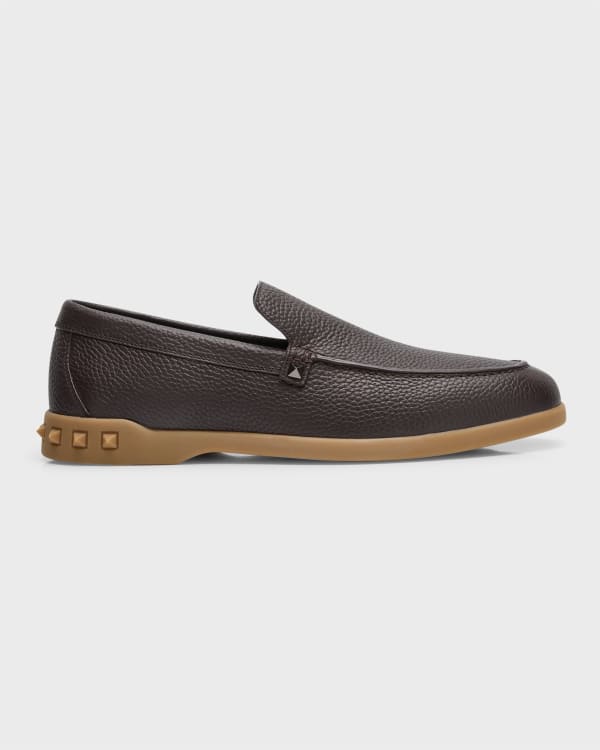 Valentino Garavani Men s Studded Leather Penny Loafers Neiman Marcus