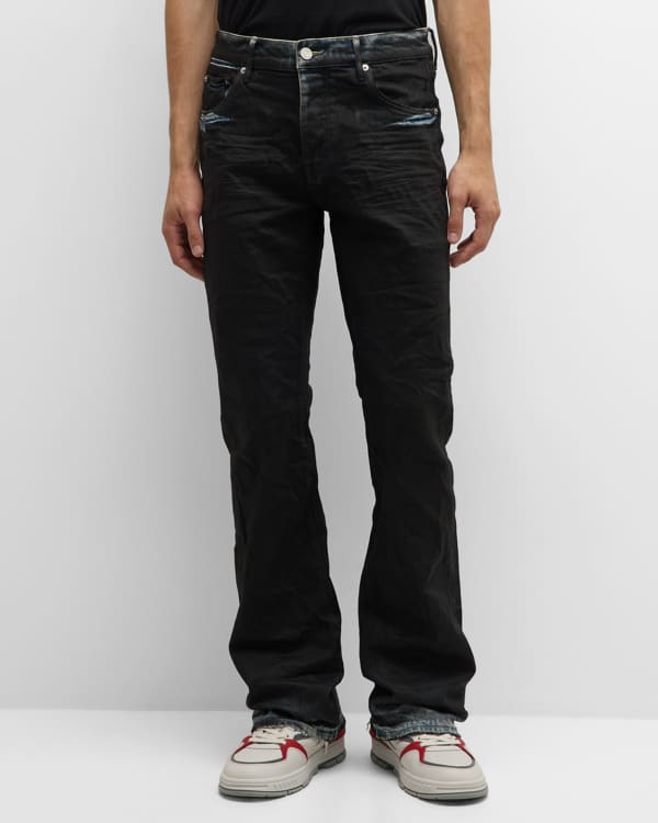 PURPLE Men's Oil-Coated Skinny Jeans | Neiman Marcus