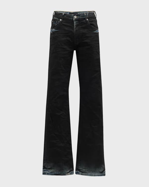 PURPLE Men's Oil-Coated Skinny Jeans | Neiman Marcus