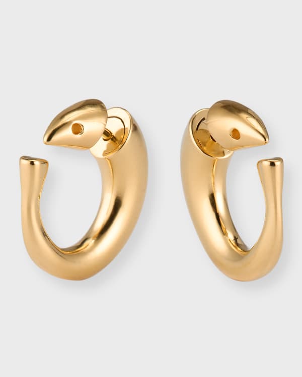 Bottega Veneta Twisted Triangle Hoop Earrings | Neiman Marcus