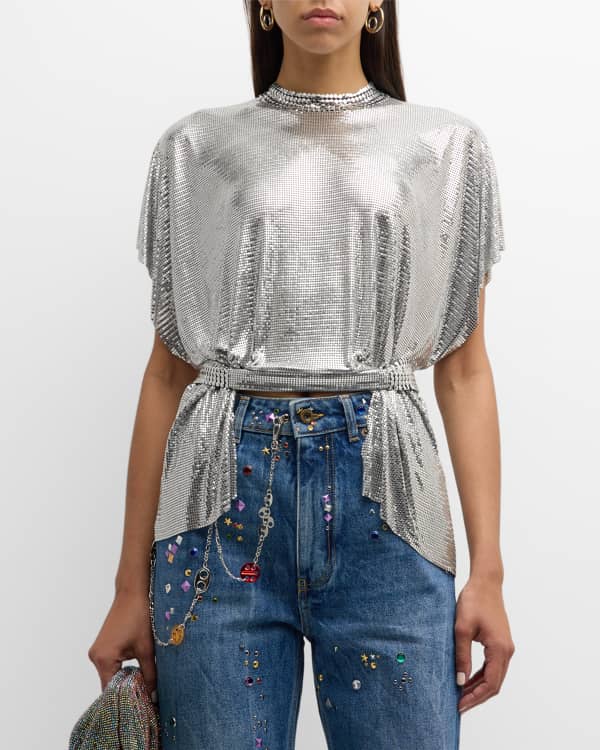 Msgm silver sequin top new arrivals