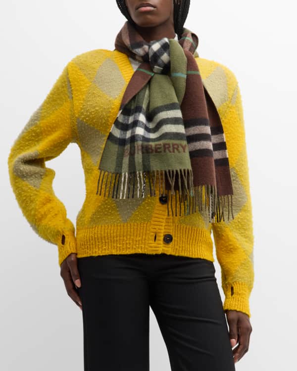 Burberry Knight Sketch Cashmere Scarf Neiman Marcus