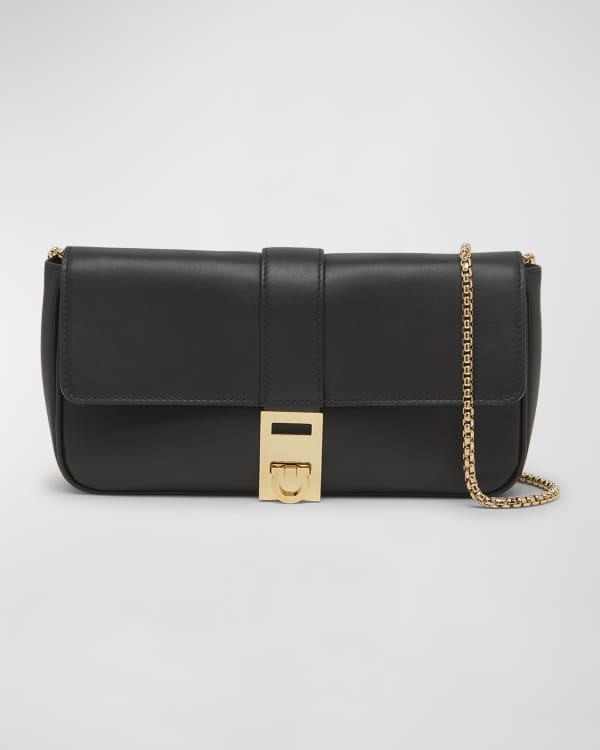 Ferragamo Trapezio Gancio Flap Leather Crossbody Bag | Neiman Marcus