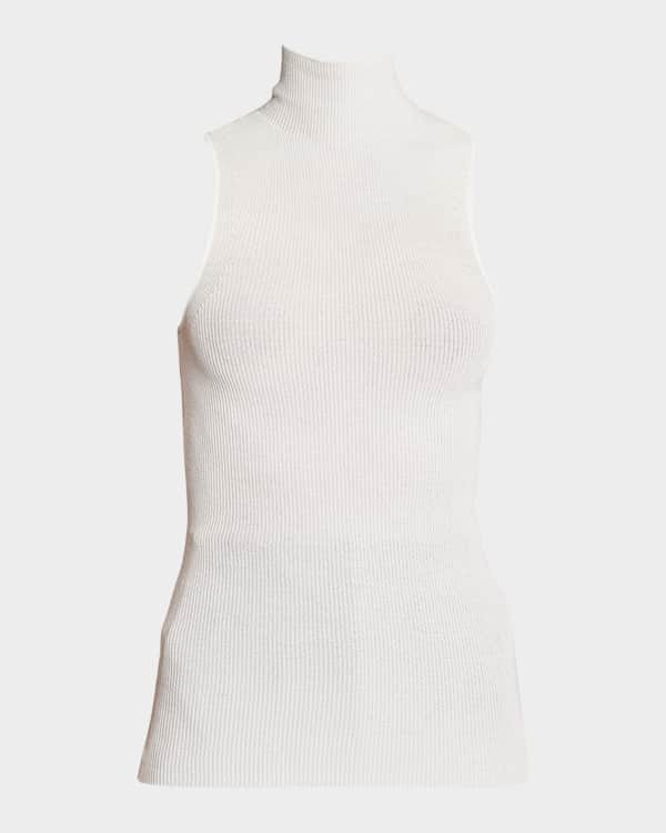 LOEWE Embroidered ribbed stretch-cotton tank