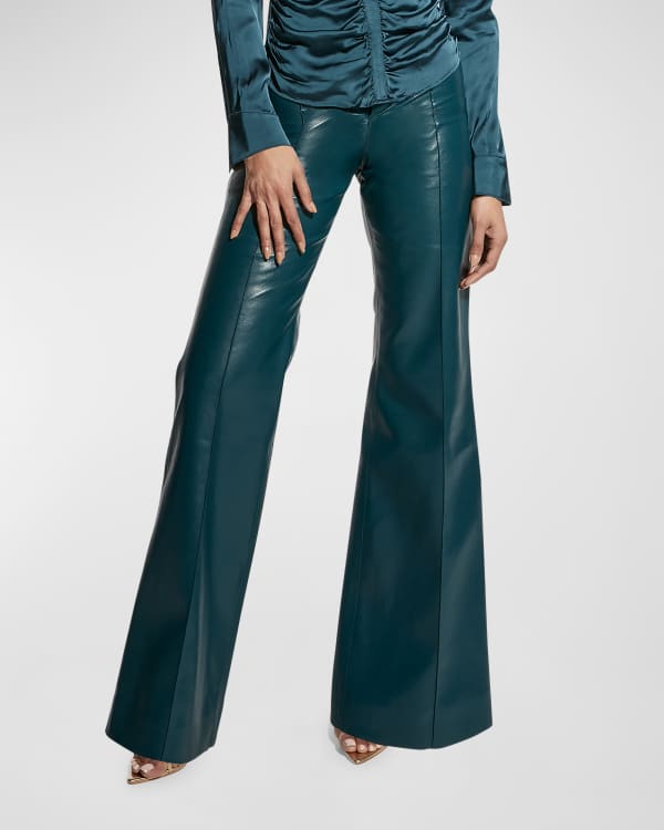 Veronica Beard Coolidge Belted Vegan Leather Pants | Neiman Marcus