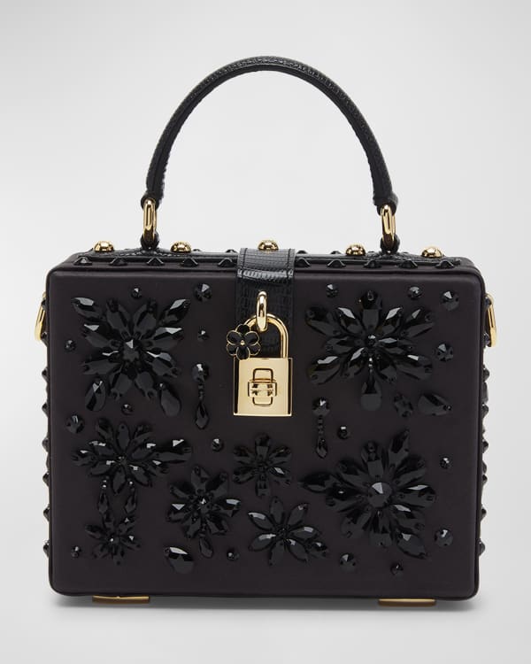 Brera Studded Leather Satchel Bag, Black by VBH at Neiman Marcus