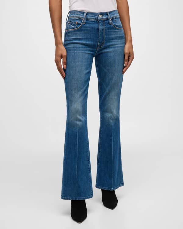 FRAME The Pintuck Low-Rise Seamed Cropped Flare Jeans | Neiman Marcus