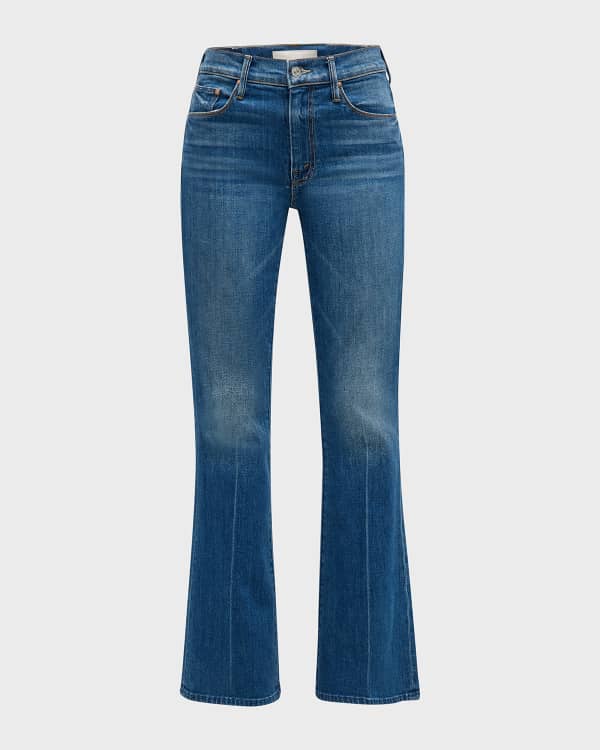 FRAME The Pintuck Low-Rise Seamed Cropped Flare Jeans | Neiman Marcus