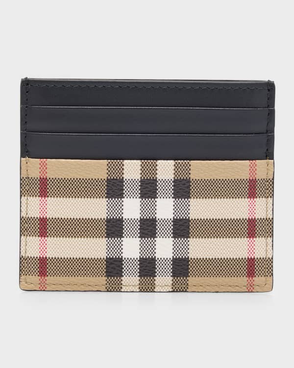 Burberry London Check Money Clip Wallet, Grey, One Size In Charcoal/black