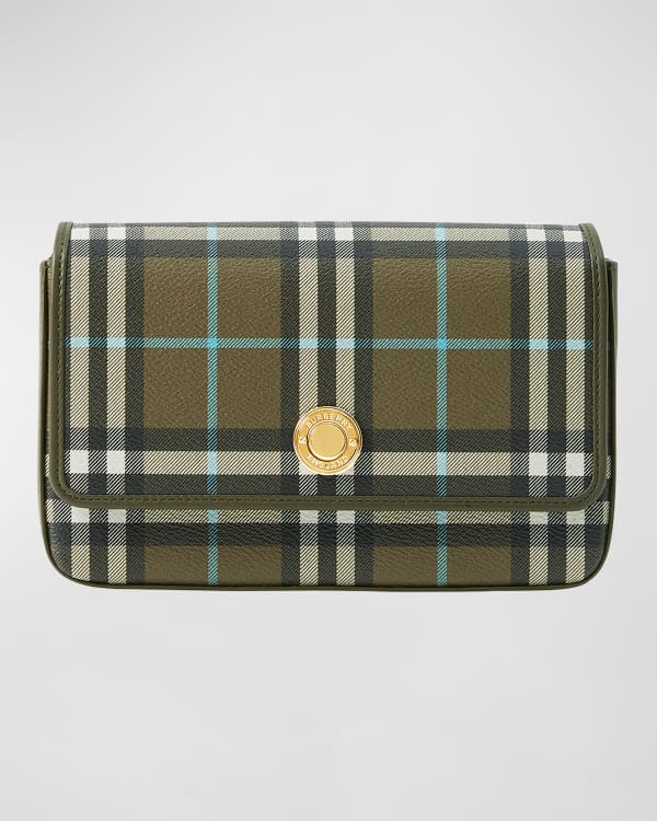 Burberry Louise Vintage Check Round Crossbody Bag BeigeBlack