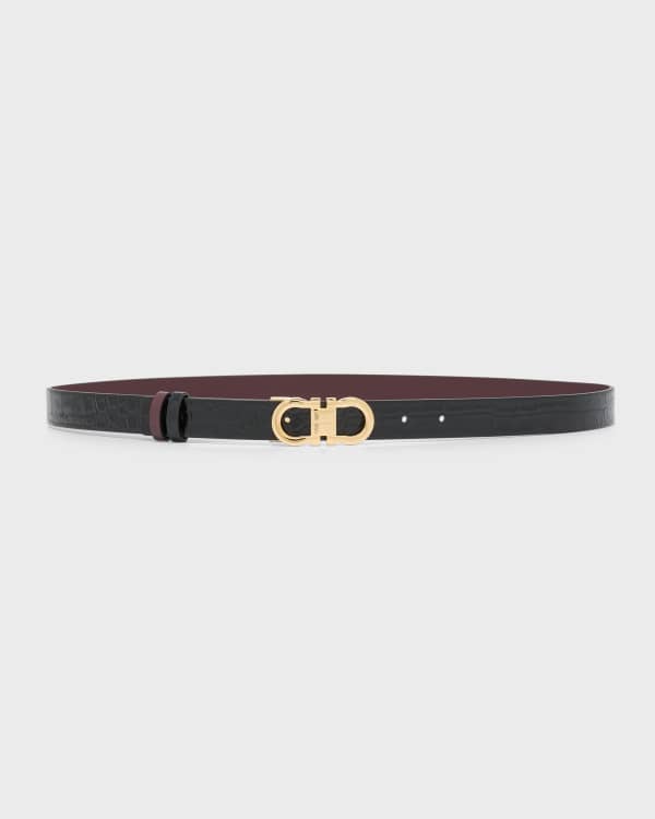 Burberry TB Reversible Vintage Check Leather Belt Neiman Marcus