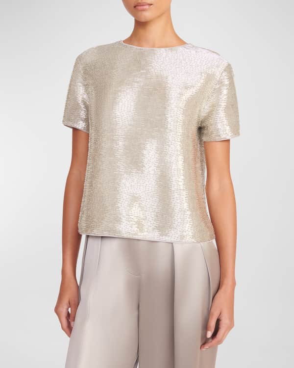 Msgm silver sequin top sales